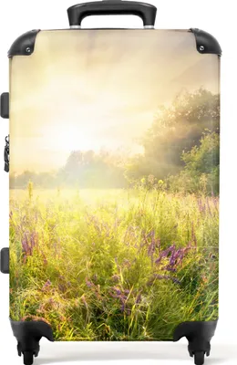 Produktbild von NoBoringSuitcases.com® Großer Koffer - Blumen - Gras - Landschaft - Sonne - Bäume - Kombinationsschloss TSA - Hartschalen Trolley 4 Rollen - 72 liter - Reisekoffer - 66 cmKoffer Mittelgroß 67x43x25 cm, 72L,