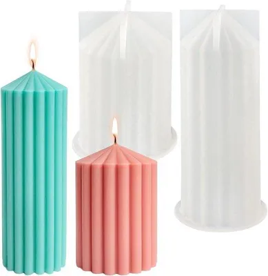Immagine prodotto di Set di rivestimenti in silicone per la produzione di candele e saponi - Set doppio per candele e portacandele, rivestimento in resina epossidica - perfetto per la pulizia e il rivestimento delle candele