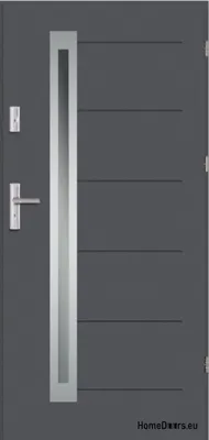 Produktbild von Außentür, Stahltür, Haustür, Nordland INOX, dick und warm, 1,2Wm2k, 70 mm, 90, Rechte Tür, Farbe anthrazit, sofort verfügbar