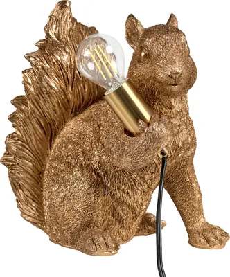 Obrázek produktu pro BELIANI Stolní lampa zlatá polyresin zvířecí motiv tvar veverky moderní glamour styl noční lampa obývací pokoj ložnice