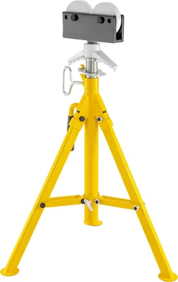 Zdjęcie produktu dla Stojak na rury, regulowana wysokość 32"-55", nośność 2500 funtów, nośność rur 05"-12", trwała konstrukcja stalowa, składane nogi