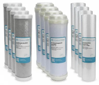 Produktbild von 2 Jahre Filter Set 10' 12-teilig Ersatzfilter Umkehrosmose RO Sediment Aktivkohle