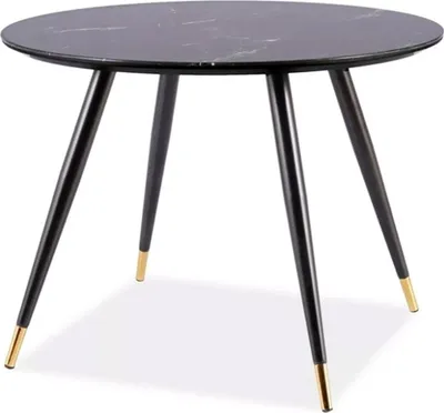 Image de Table de salle à manger / table de cuisine Cyryl Ceramic - Dimensions et finitions au choix : noir marbre noir