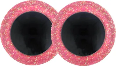 Glitzeraugen 2 Stück m. Gegenstück 18 mm rosa