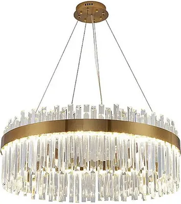 Zdjęcie produktu dla Lux - żyrandol kryształowy LED ring 50cm mosiądz złoty