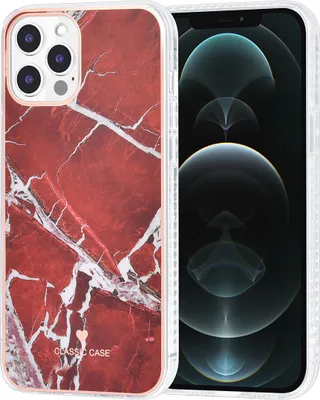 Produktbild von UNIQ Classic Case iPhone 12 Pro Max TPU Back Cover - Marble Red