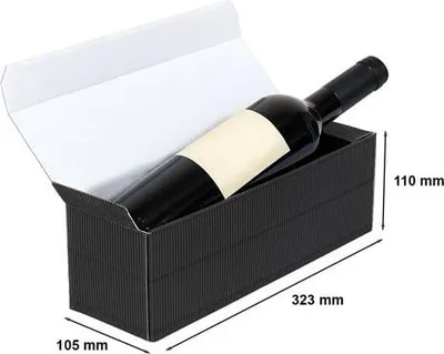 Obrázek produktu pro Vlnitá lepenka na víno 323 x 105 x 110 mm černá