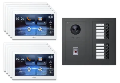Produktbild von Goliath IP-Video-Türsprechanlage GL-IPH1030M für 10 Familien – Fingerprint : 10 Zoll Weiß : Anthrazit : Unterputzdose Monitor Farbe: 10 Zoll Weiß Montage: Unterputzdose Türklingel Farbe: Anthrazit