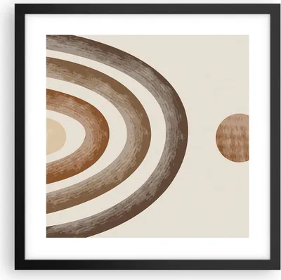 Produktbild von Gerahmtes Poster - Schwarzer Rahmen - Stück geometrisch Boho - 40x40 cm - Wand Bild - Wanddeko - Wandbilder - Kunstposter - Wandposter - Bilderrahmen - Bilder - Kunstdruck - P2BAC40x40-4841