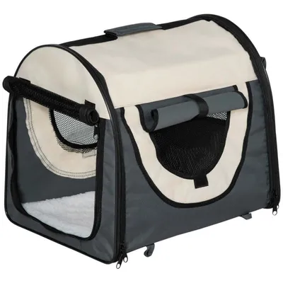 Image de Pawhut PawHut Cage de transport pliable pour chien - Cage pour chien avec fenêtres latérales - 46 x 36 x 41 cm