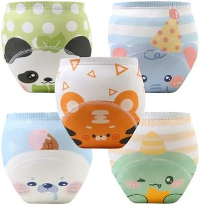Produktbild von Töpfchen-Trainingshosen,Baby-Kleinkind-Trainingshosen, 5PCS Kinder Töpfchen Trainingshose für Mädchen Jungen, 100% Baumwolle