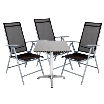 Produktbild von Bistrogarnitur 4-teilig Aluminium - Textilen / Anthrazit