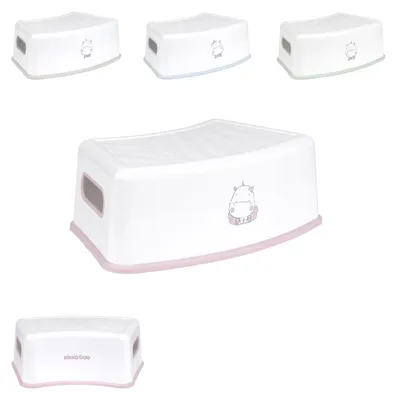 Produktbild von Kikkaboo Kinder Badhocker Hippo einstufiger Tritthocker, rutschfest, Griffraum rosa