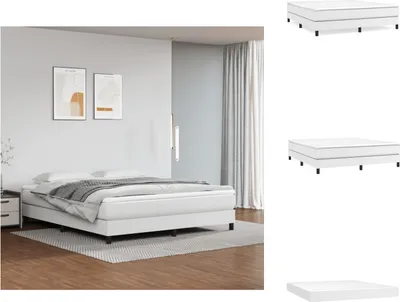Produktbild von vidaXL Boxspringbett mit Matratze Weiß 160x200 cm Kunstleder -  Betten & Bettgestelle