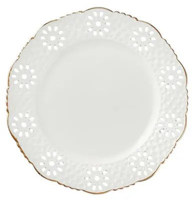 Produktbild von VILLA ITALIA LORETTA Porzellan Dessertteller 18,5 cm Goldrand