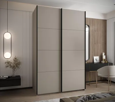 Obrázek produktu pro Dvoudveřová skříň SAMARA 1 - 150 cm, kašmír / černá