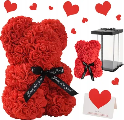 Produktbild von Bär Rote Rosen 25Cm 600 Rosen Universal Geschenk Für Frauen