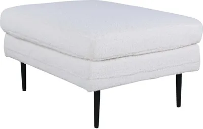 Productafbeelding van FURNLUX Ottoman (voetenbank) in de kleur wit en zwart, 90 cm. Hoofdkleur: wit. Afmetingen: 90 x 70 x 49 cm