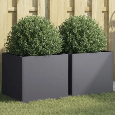 Obrázok produktu pre Maison Exclusive - Kvetináč 2 ks. Antracit 42x40x39 cm Oceľ