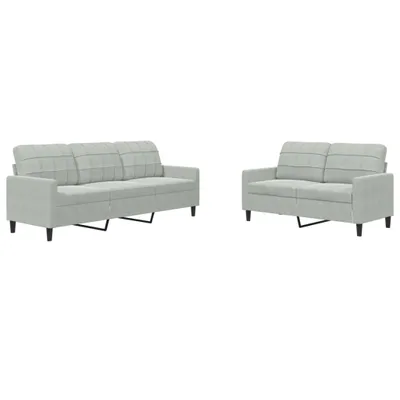 Obrázok produktu pre vidaXL 2-dielna sedacia súprava s vankúšmi Light Grey Velvet