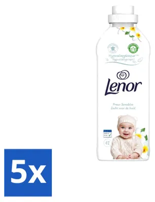 Produktbild von 5 x Lenor Weichspüler Sensitiv – Milder Duft - Vorteilspackung - 5 Stücke
