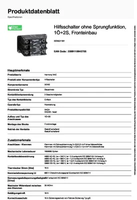 Productafbeelding van GS hulpcontactschakelaar XENG1191 D 2S + 1OE 5/311