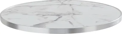 Image de Plateau de table rond en marbre blanc avec bordure argentée, 60 cm - Oviala Montmartre