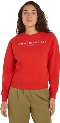 Produktbild von Tommy Hilfiger Damen Sweatshirt ohne Kapuze, Rot (Fierce Red), XXL