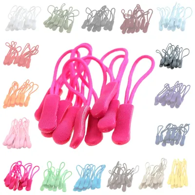10 Zipper Schlaufen für Reißverschlüsse pink
