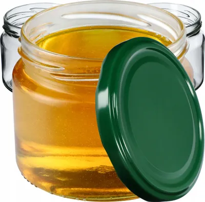 Obrázek produktu pro KADAX zavařovací sklenice s víčky "Sonka", zavařovací sklenice, zavařovací sklenice, 330 ml, zelená víčka, 50 kusů