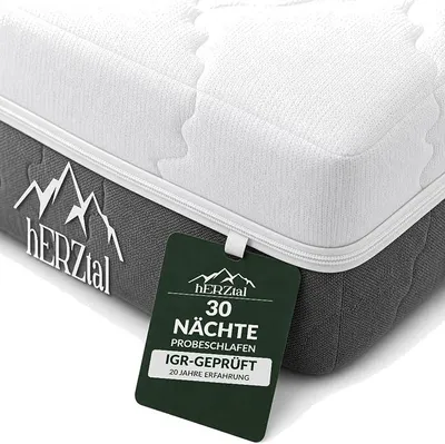 Imagen del producto de Colchón de espuma viscoelástica de 7 zonas, 180x200 cm, 21 cm de grosor – Colchón reversible, firmeza H2/H3, colchón ortopédico de confort para personas que duermen de espalda y de lado