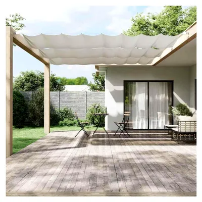 Produktbild von Vertikalmarkise Sichtschutz Windschutz Sonnenschutz Balkon Garten Terrasse Weiß 140x420cm Oxford-Gewebe