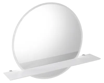 Produktbild von Sapho VISO rund Spiegel mit LED Beleuchtung und Regal, ø 60cm, weiß matt