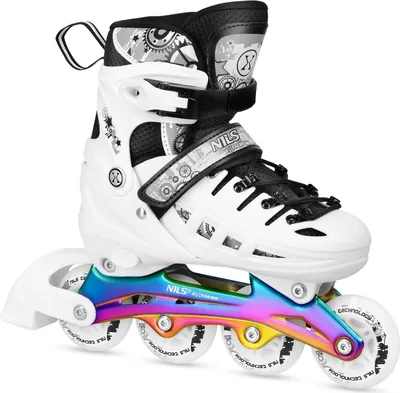 Image de Patins à roues alignées/à glace, 4 en 1, LED blanches, taille S (31-34)