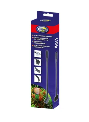 Produktbild von Reinigungs Set Scheibenreiniger Aquarium Multi Tool Fischnetz Pflanzengabel 4in1