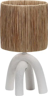 Produktbild von Luxus - Tischlampe Madrid - Grau - Stripes - H32xØ17 - Armatur E14 - Keramik