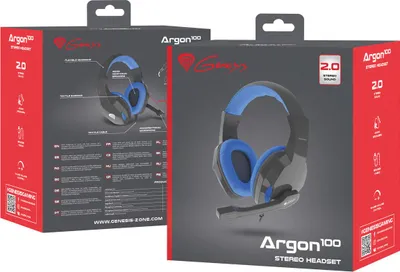 Image de Genesis GENESIS ARGON 100 Headset Wired Head-band Gaming Noir, Bleu