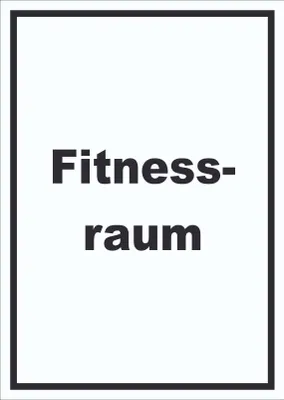 Produktbild von Fitnessraum Schild mit Text Sport Fit hochkant A4 Rückseite selbstklebend