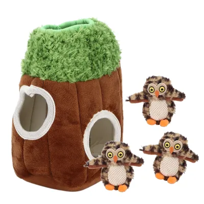 Obrázok produktu pre Puzzle Dog Hide and Seek Toy,Tree Hole Dog Toy,Hide and Seek Dog Toy,Squeaky Plush Dog Toy,Squeaky Dog Toy,Pet Accessories
