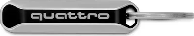 Produktbild von Original Audi quattro Schlüsselanhänger, schwarz/silber Keyring Anhänger