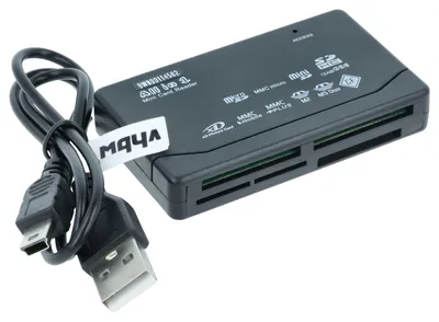 Produktbild von vhbw All-In-One SD Kartenleser USB Hub für Speicherkarten, Smartphone, PC u.v.m. - Mit USB Kabel (Mini-USB auf USB)