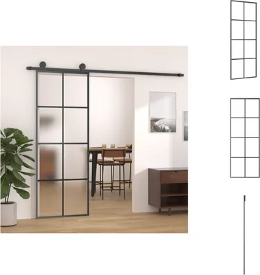 Obrázek produktu pro vidaXL Posuvné dveře hliník a sklo ESG 76x205 cm černé - Vchodové dveře