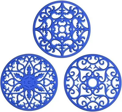 Image de Sous-verres antidérapants souples, roses, lot de 3, résistants à la chaleur