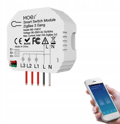 Produktbild von Moes Tuya Zigbee 3-Kanal Smart Home Schalter Modul