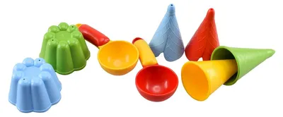 Produktbild von GOWI Eiscreme-Spielset Serie 8, 9-teilig, mit Eiscremetüten-Sandformen für Sandkastenspiele