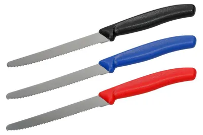 Image de Couteau à pain "Vesper" de haute qualité en plastique - Le compagnon parfait de vos pauses rouge-argenté