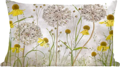 Produktbild von MuchoWow® Zierkissen Sofakissen Wohnzimmer Dekokissen 50x30 cm Blumen - Stillleben - Ölfarbe - Wohnzimmerdekoration - Polster mit Photo