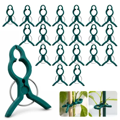 Produktbild von 20er Set Pflanzenclips Garten, Tomaten Clips Rankhilfe, Pflanzenhalter wiederverwendbar, starke Pflanzenbefestigung für Tomaten, Weinreben & Blumen