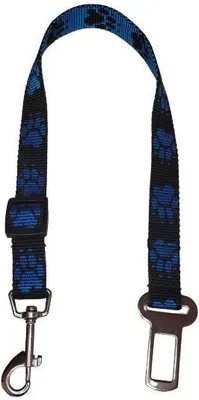 Obrázek produktu pro Palkar bezpečnostní pás do auta pro středně velké psy 55 cm x 20 mm černo-modrá s tlapkami