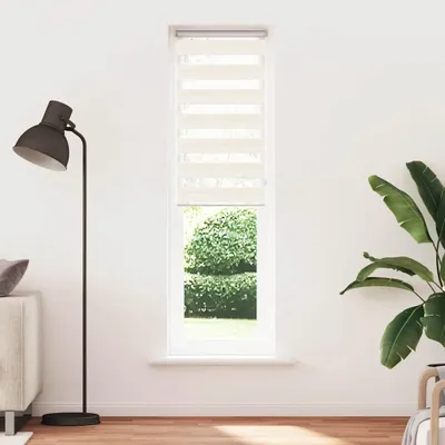 Produktbild von vidaXL Doppelrollo Marmorbeige 55x200 cm Stoffbreite 50,9 cm Polyester